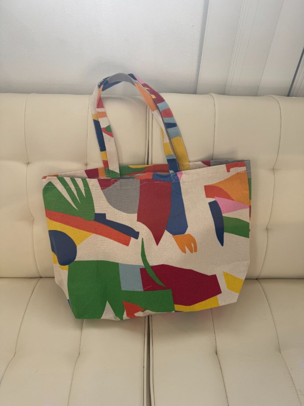 Sezane x G. Kero limited edition geometric print tote bag, multicolor, NWOT - Picture 2 of 6